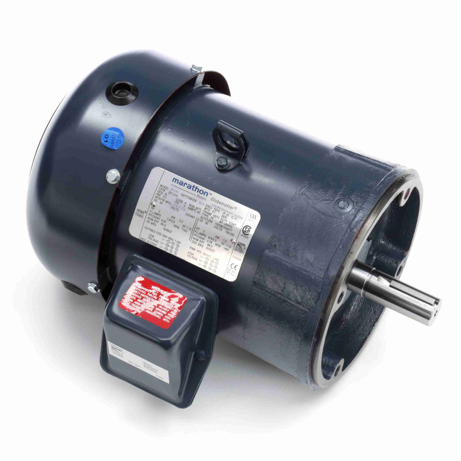 Marathon Electric General Purpose Motor, 15 & 10 HP, 3 Ph, 60 & 50 Hz, 230/460 & 190/380 V, 3600 & 3000 RPM, 215TC Frame, TEFC