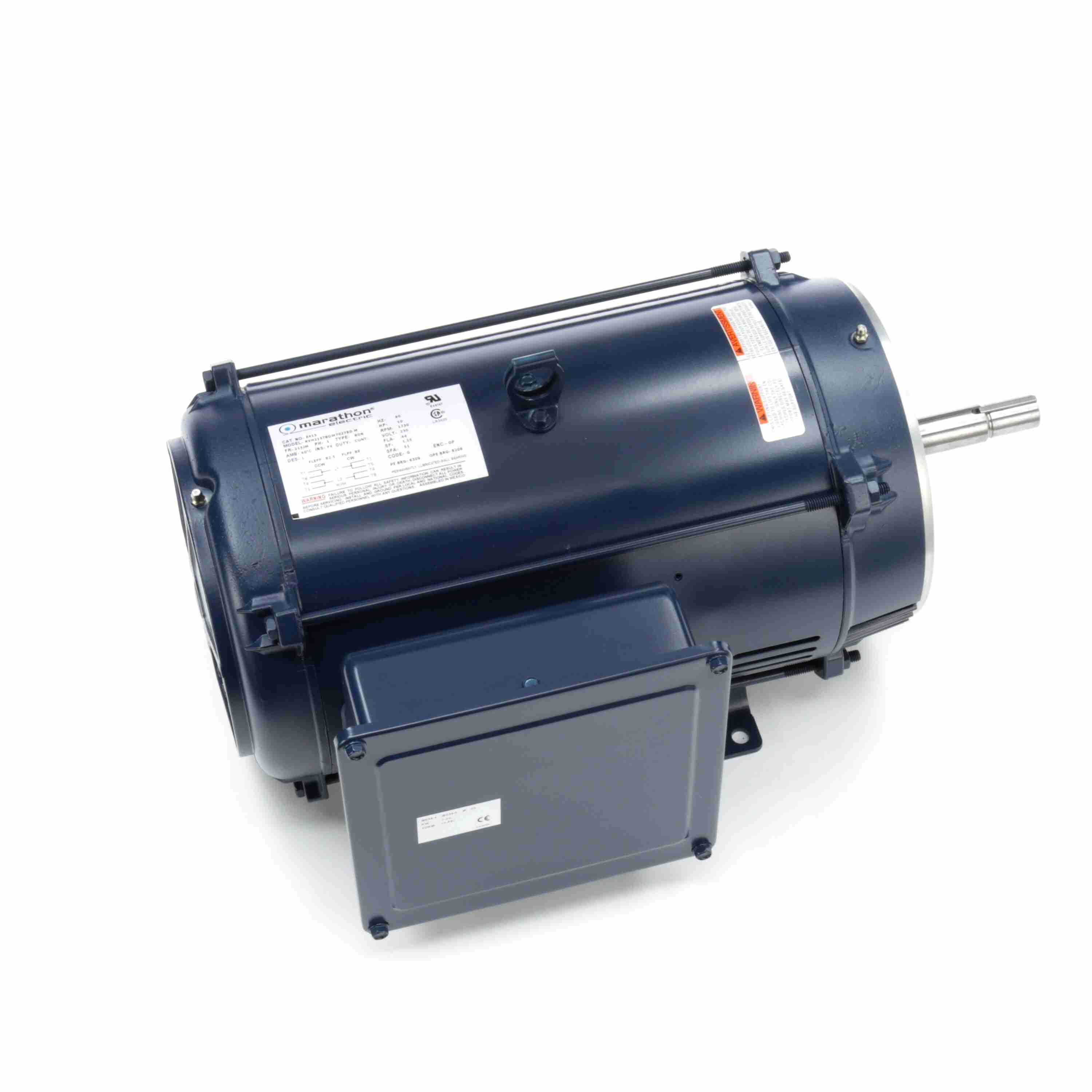 Marathon Electric Close-Coupled Pump Motor, 10 HP, 1 Ph, 60 Hz, 230 V, 3600 RPM, 215JM Frame, TEFC