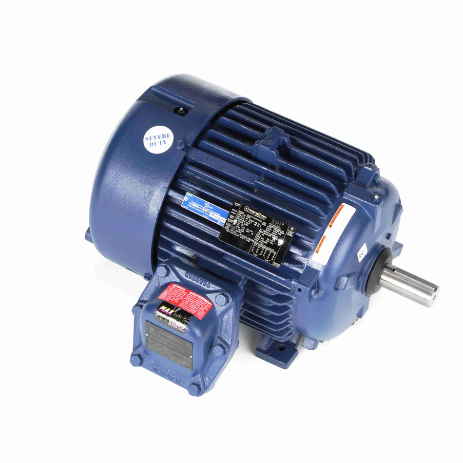 Marathon Electric Explosion Proof Motor, 15 & 10 HP, 3 Ph, 60 & 50 Hz, 230/460 & 190/380 V, 3600 & 3000 RPM, 254T Frame, EPFC