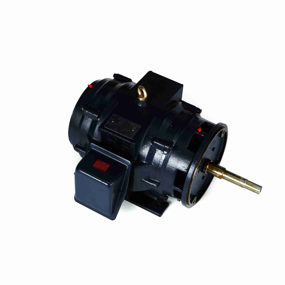 Marathon Electric Close-Coupled Pump Motor, 15 HP, 3 Ph, 60 Hz, 575 V, 1200 & 1200 RPM, 284JP Frame, DP