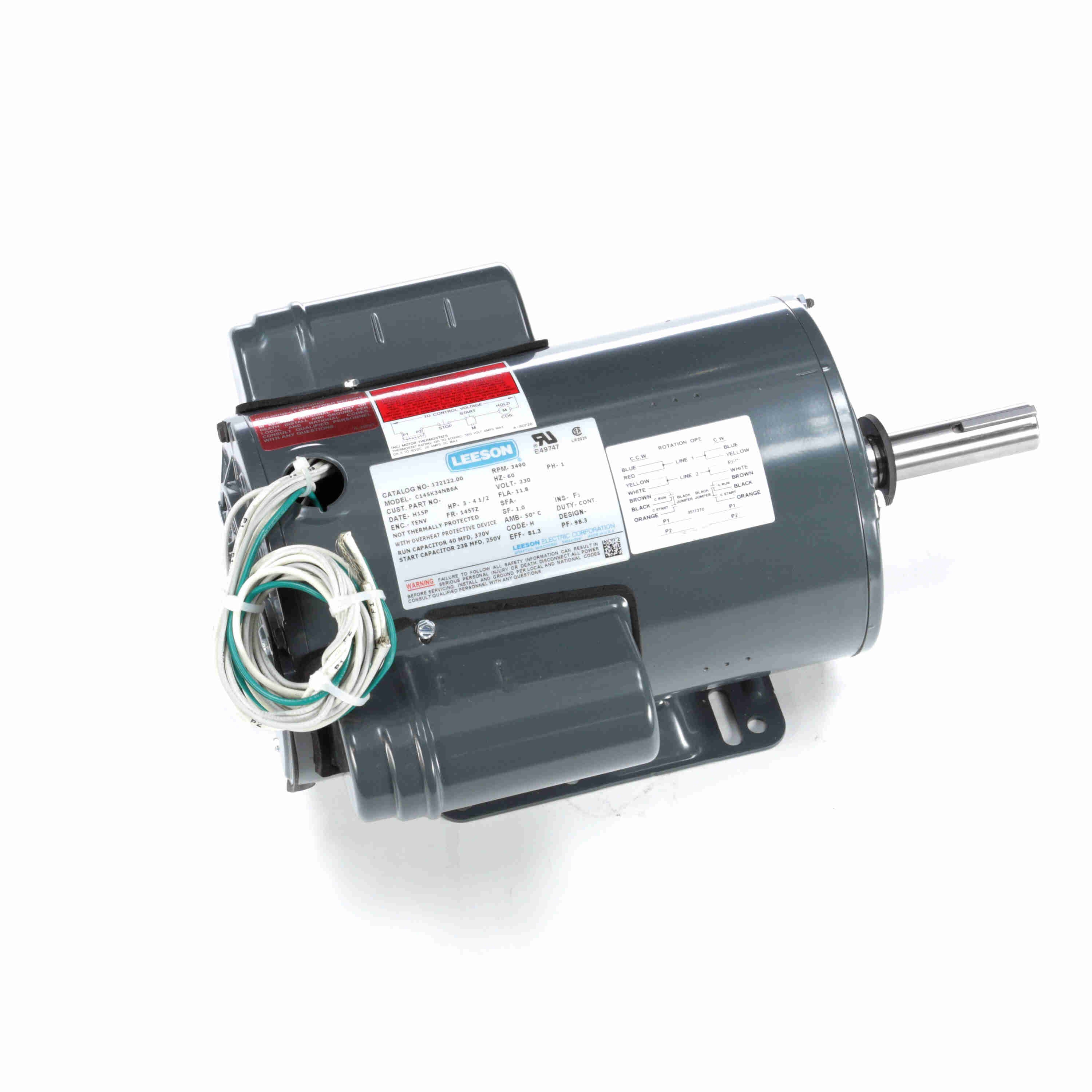 Marathon Electric Crop Dryer Motor, 10 & 15 HP, 1 Ph, 60 & 60 Hz, 230 & 230 V, 3600 & 3600 RPM, 215TZ Frame, TEAO