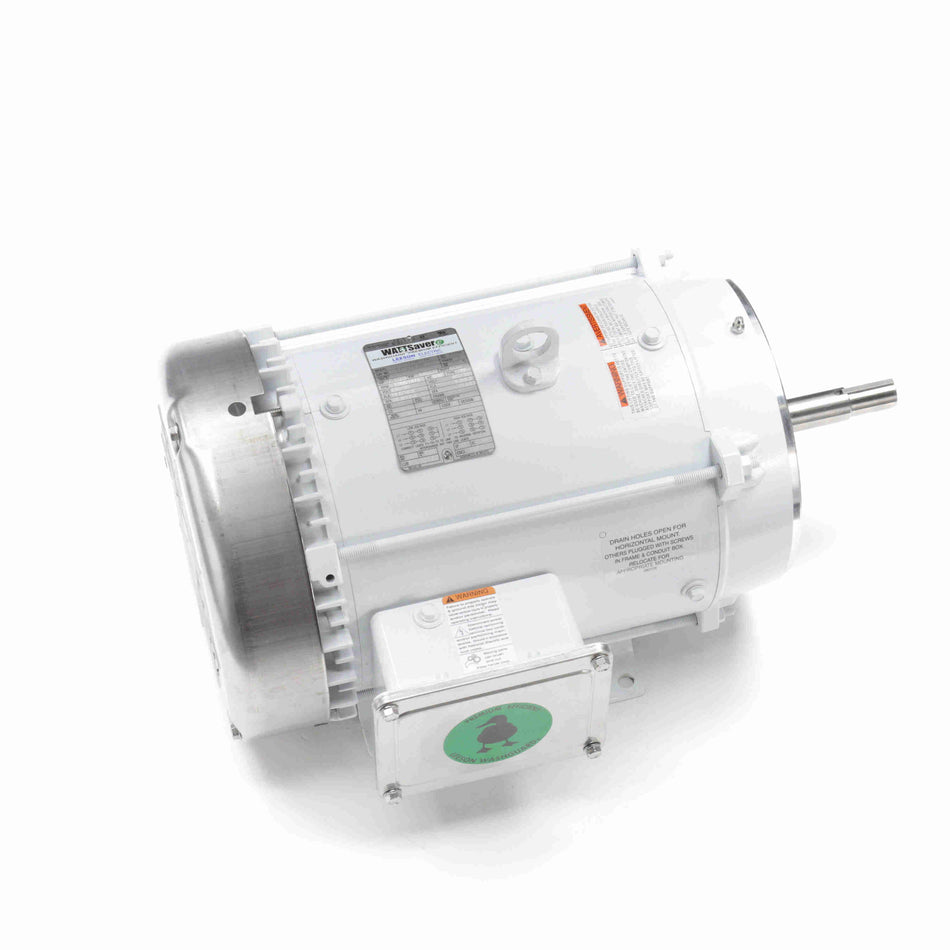 Marathon Electric Washdown Pump Motor, 7.50 & 5 HP, 3 Ph, 60 & 50 Hz, 230/460 & 190/380 V, 1800 & 1500 RPM, 213JM Frame, TEFC
