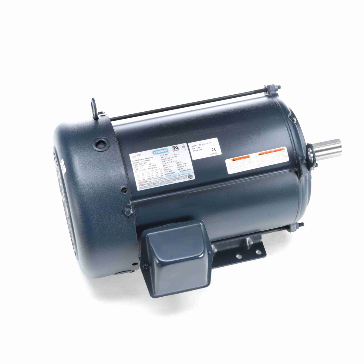 Marathon Electric General Purpose Motor, 2 HP, 3 Ph, 60 Hz, 208-230/460 V, 900 & 900 RPM, 213T Frame, TEFC