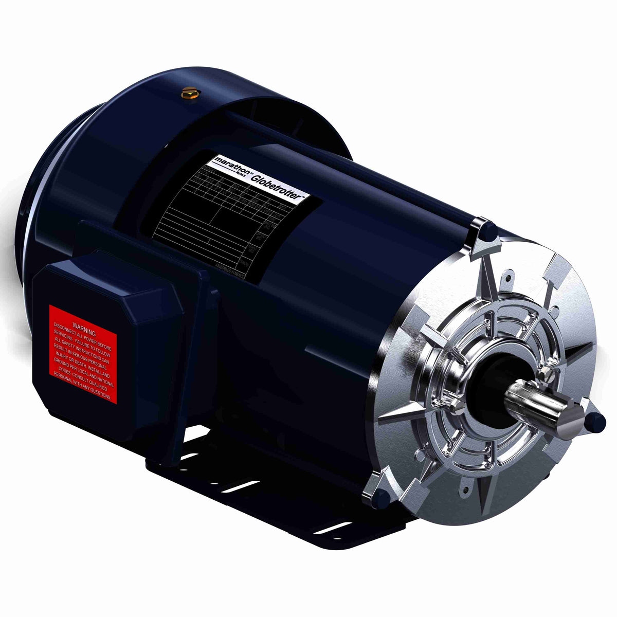 Marathon Electric General Purpose Motor, 1 HP, 3 Ph, 60 Hz, 200 V, 1800 RPM, 143T Frame, TEFC