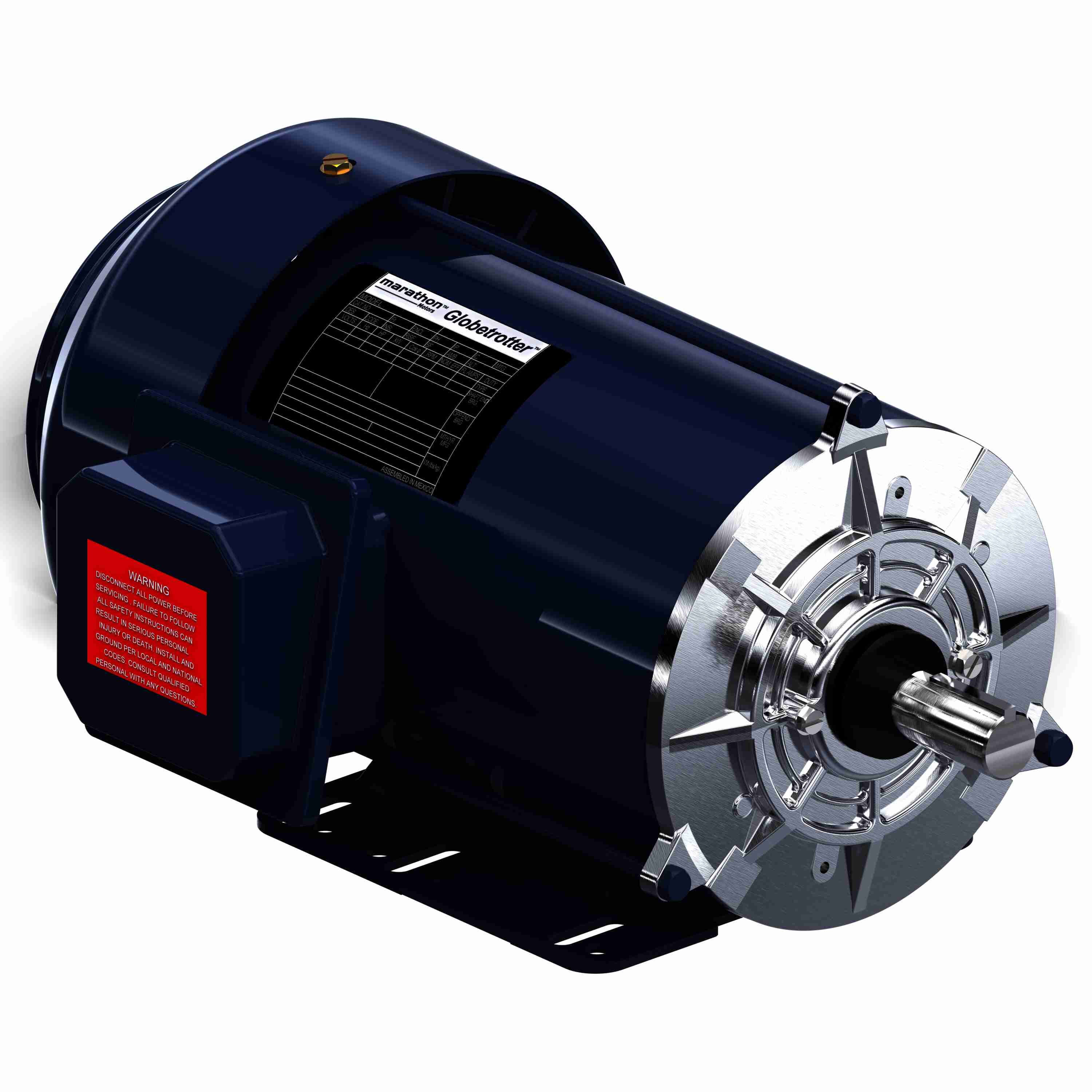 Marathon Electric General Purpose Motor, 1 HP, 3 Ph, 60 Hz, 200 V, 1800 RPM, 143T Frame, TEFC