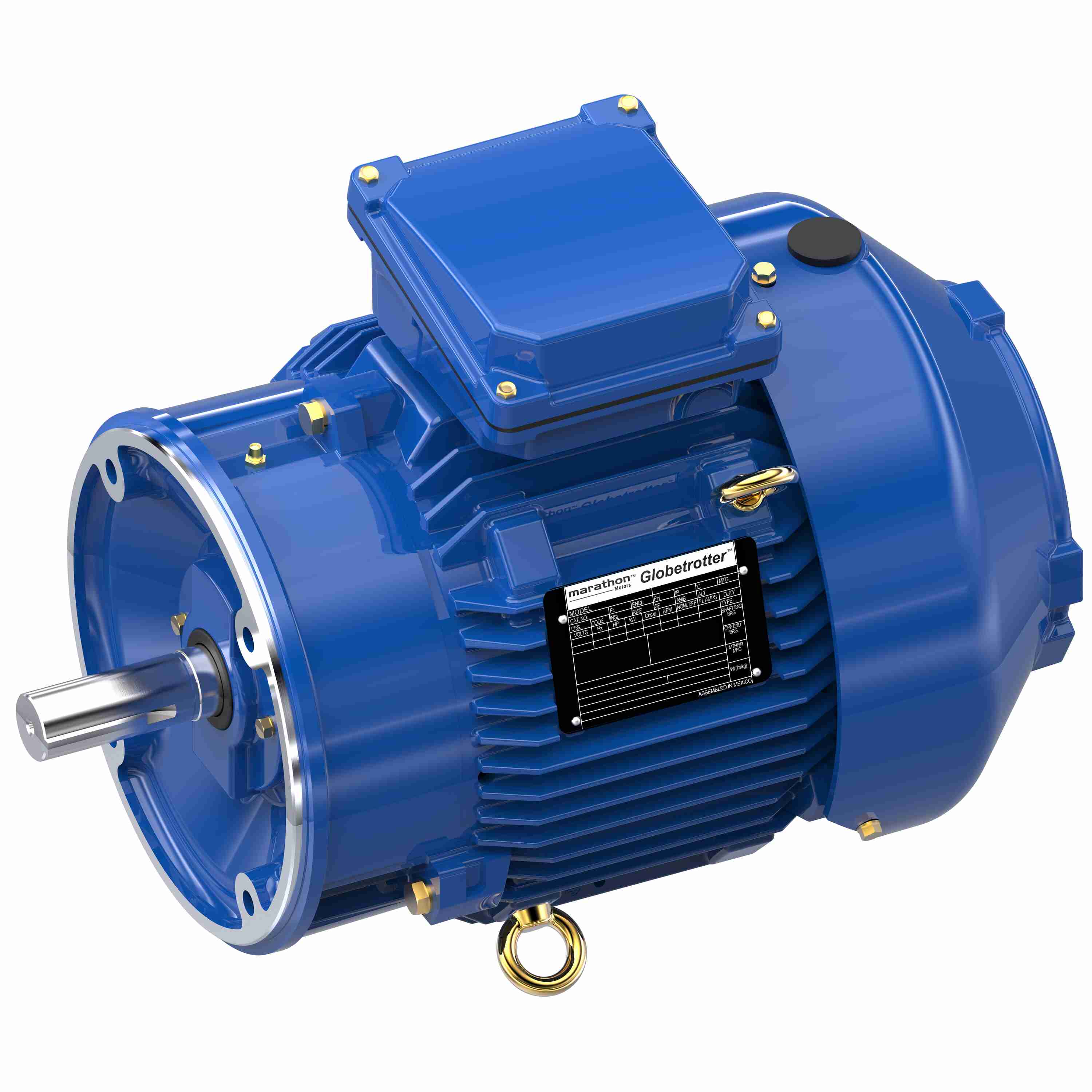 Marathon Electric Severe Duty Motor, 3 HP, 3 Ph, 60 Hz, 460 V, 1800 & 1800 RPM, 182TCV Frame, TEFC