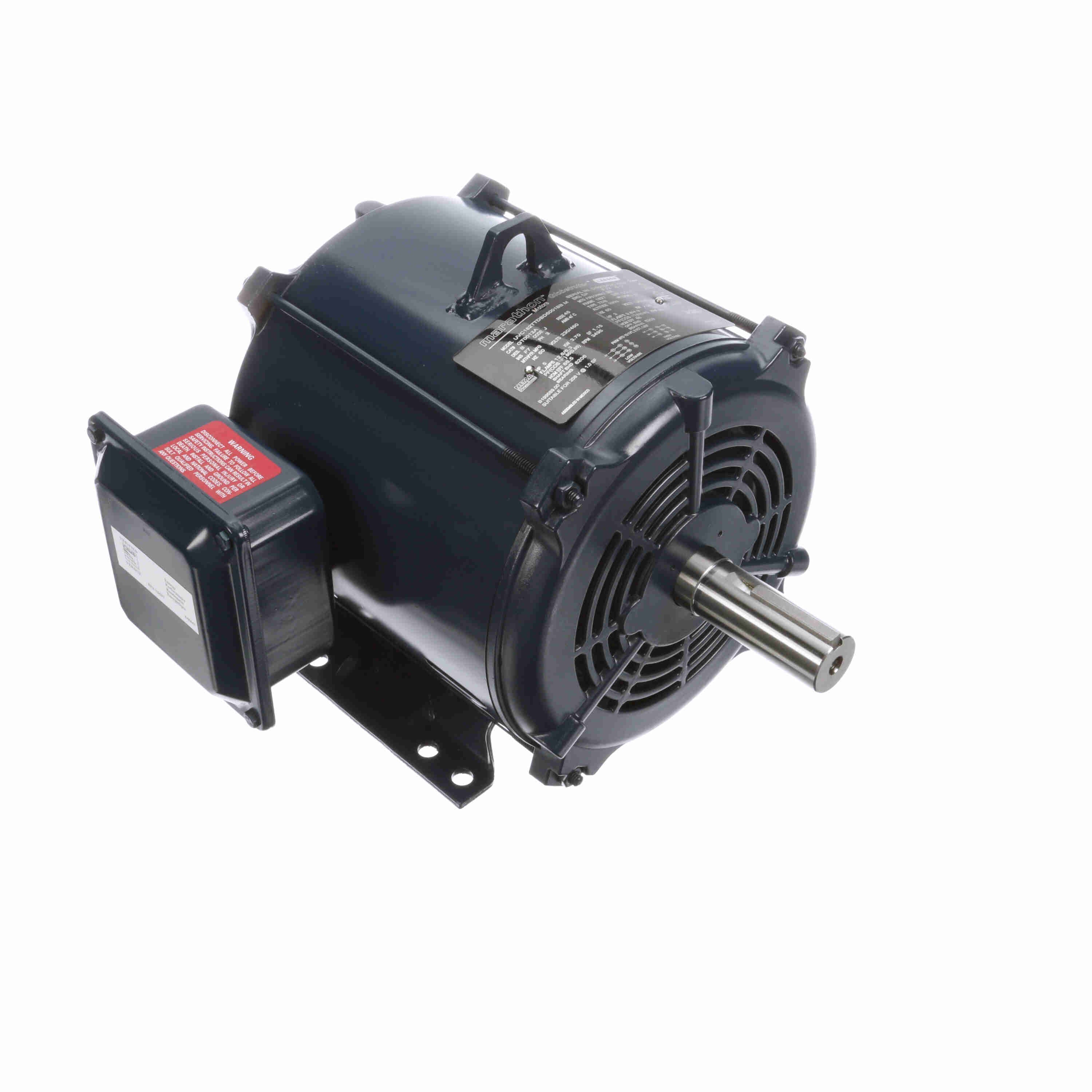 Marathon Electric General Purpose Motor, 5 & 3 HP, 3 Ph, 60 & 50 Hz, 230/460 & 190/380 V, 3600 & 3000 RPM, 182T Frame, DP