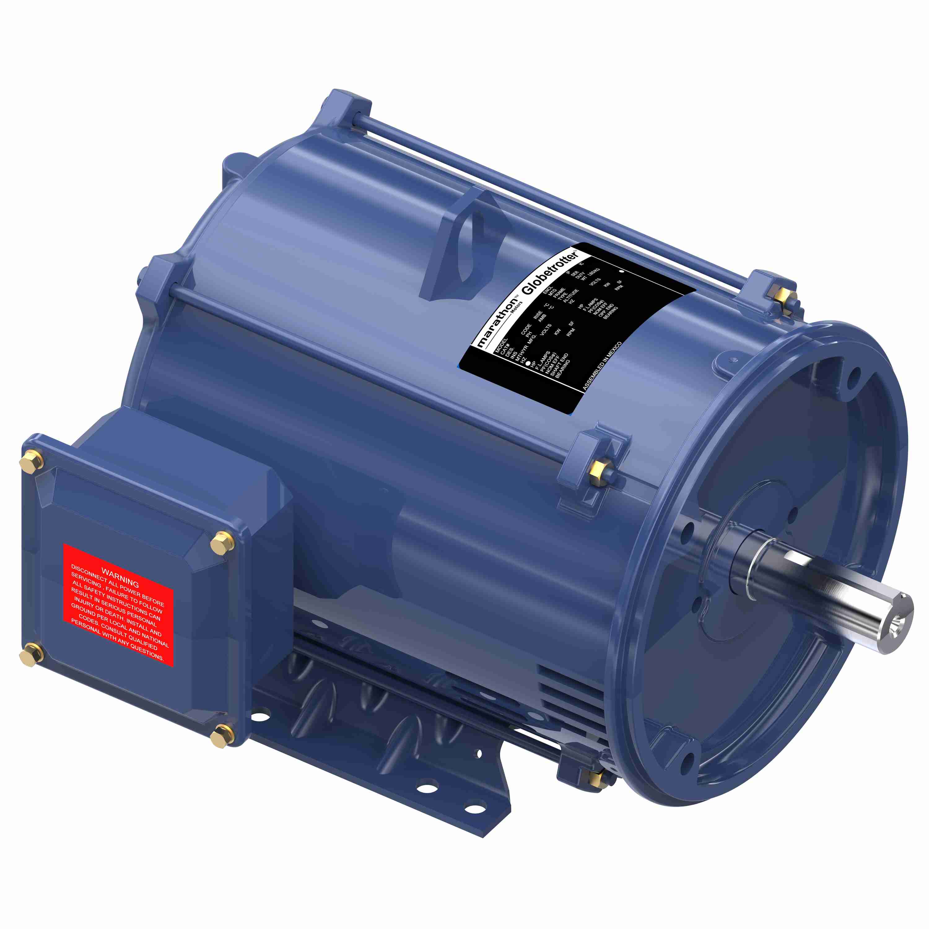 Marathon Electric General Purpose Motor, 15 & 10 HP, 3 Ph, 60 & 50 Hz, 230/460 & 190/380 V, 3600 & 3000 RPM, 215TC Frame, DP
