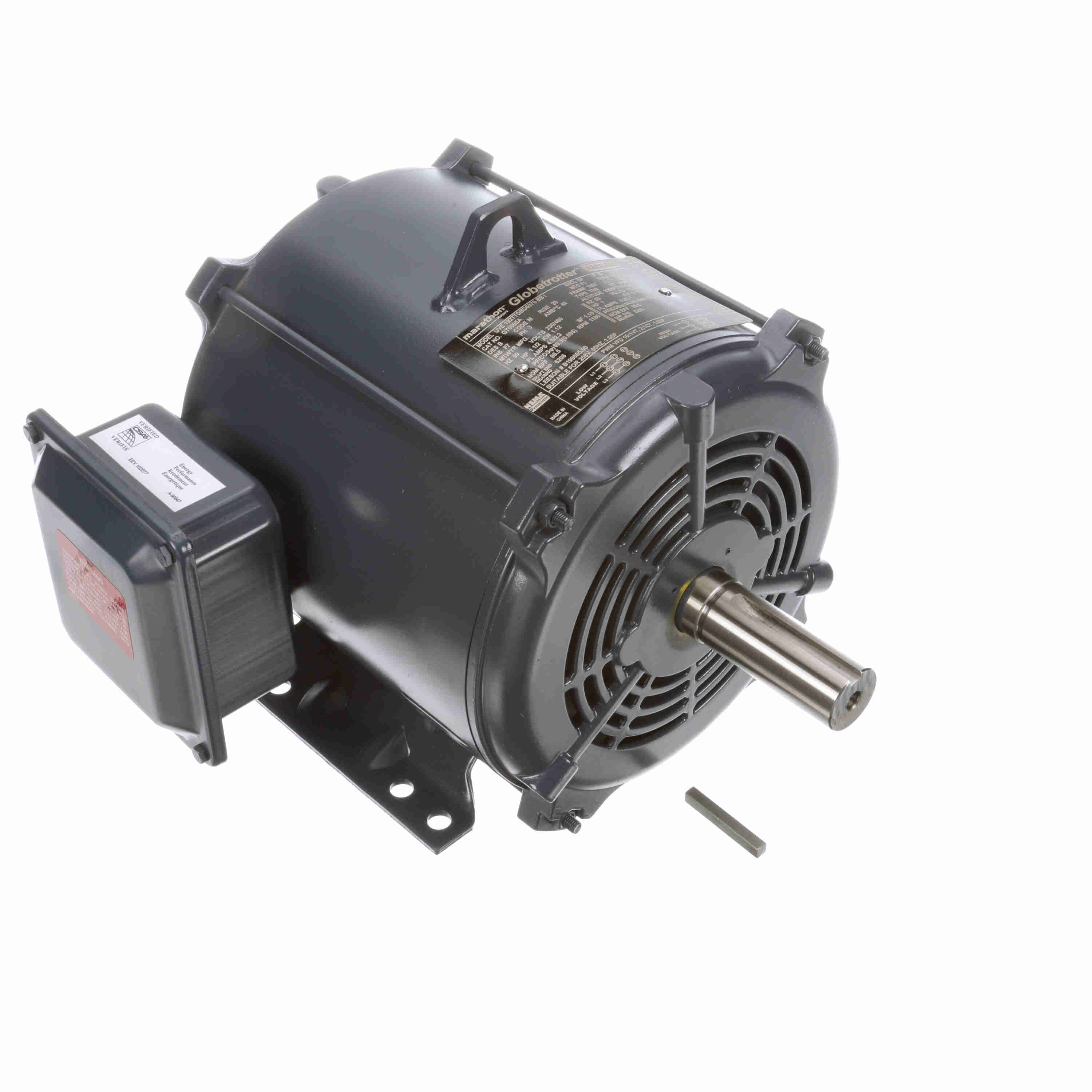 Marathon Electric General Purpose Motor, 1.50 & 1 HP, 3 Ph, 60 & 50 Hz, 230/460 & 190/380 V, 1200 & 1000 RPM, 182T Frame, DP