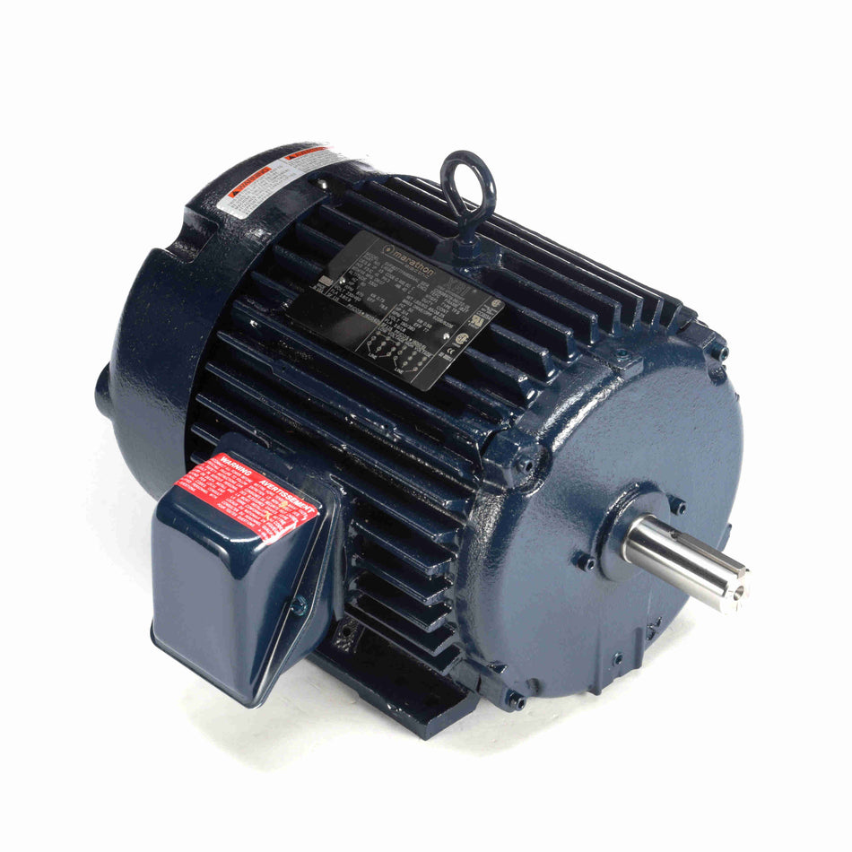 Marathon Electric General Purpose Motor, 1 & 0.75 HP, 3 Ph, 60 & 50 Hz, 230/460 & 190/380 V, 900 & 750 RPM, 182T Frame, TEFC