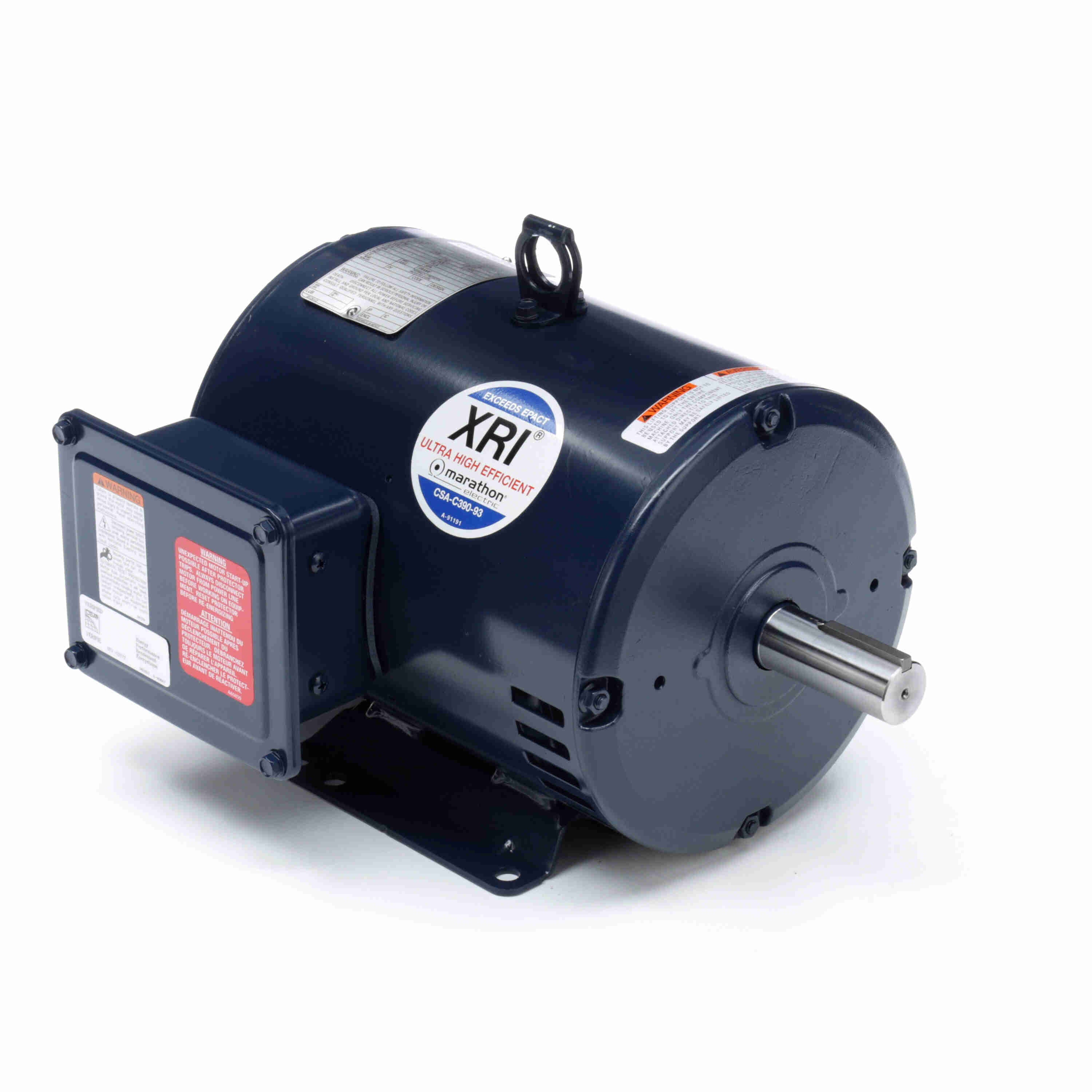 Marathon Electric General Purpose Motor, 5 & 4 HP, 3 Ph, 60 & 50 Hz, 230/460 & 190/380 V, 1800 & 1500 RPM, 184T Frame, DP