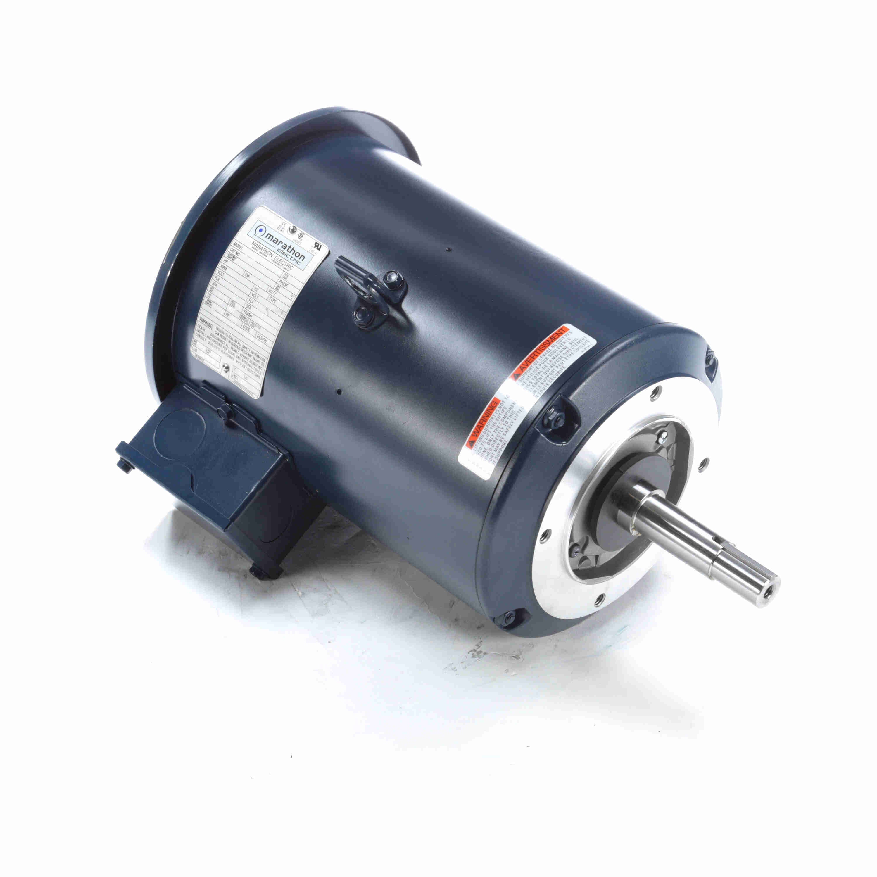 Marathon Electric Close-Coupled Pump Motor, 7.50 & 5 HP, 3 Ph, 60 & 50 Hz, 230/460 & 190/380 V, 3600 & 3000 RPM, 184JMV Frame, DP