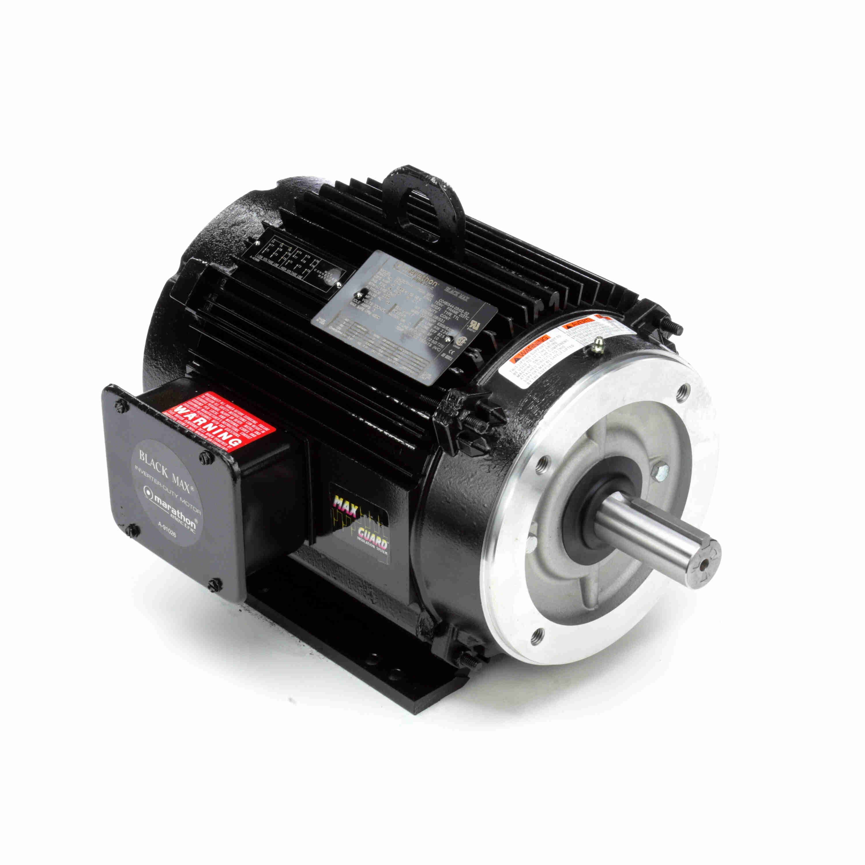 Marathon Electric Speed Ratio Motor, 3 HP, 3 Ph, 60 Hz, 230/460 V, 1200 RPM, 213TC Frame, TENV