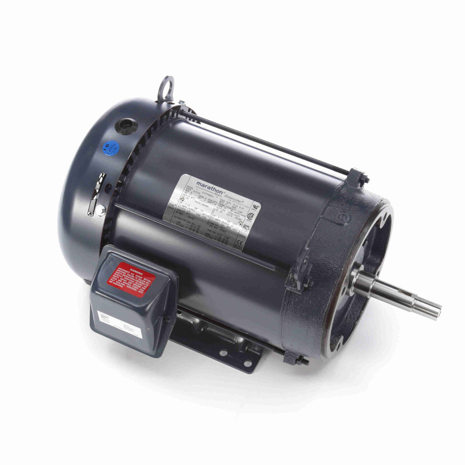 Marathon Electric Close-Coupled Pump Motor, 7.50 & 5 HP, 3 Ph, 60 & 50 Hz, 230/460 & 190/380 V, 1800 & 1500 RPM, 213JM Frame, TEFC