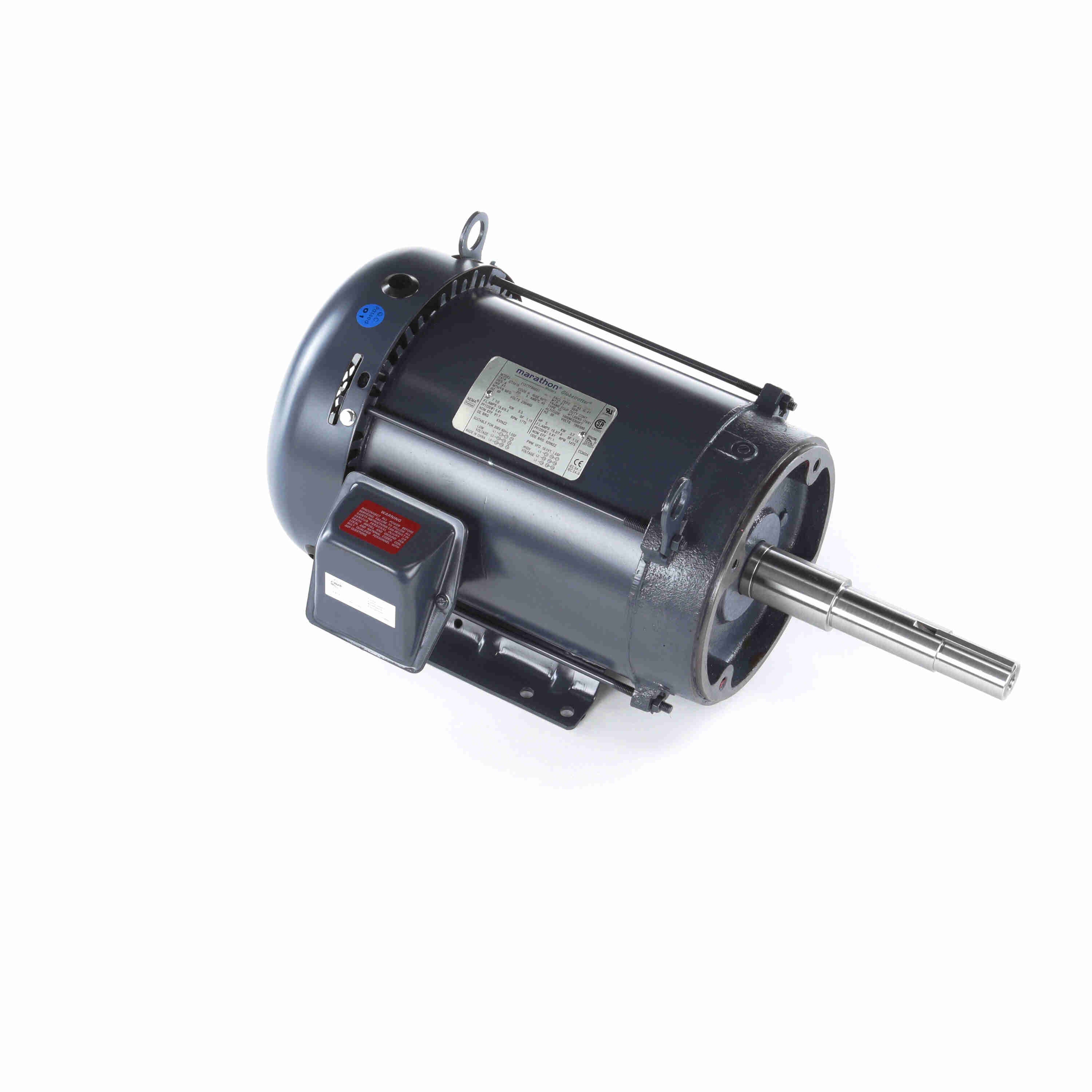 Marathon Electric Close-Coupled Pump Motor, 7.50 & 5 HP, 3 Ph, 60 & 50 Hz, 230/460 & 190/380 V, 1800 & 1500 RPM, 213JP Frame, TEFC