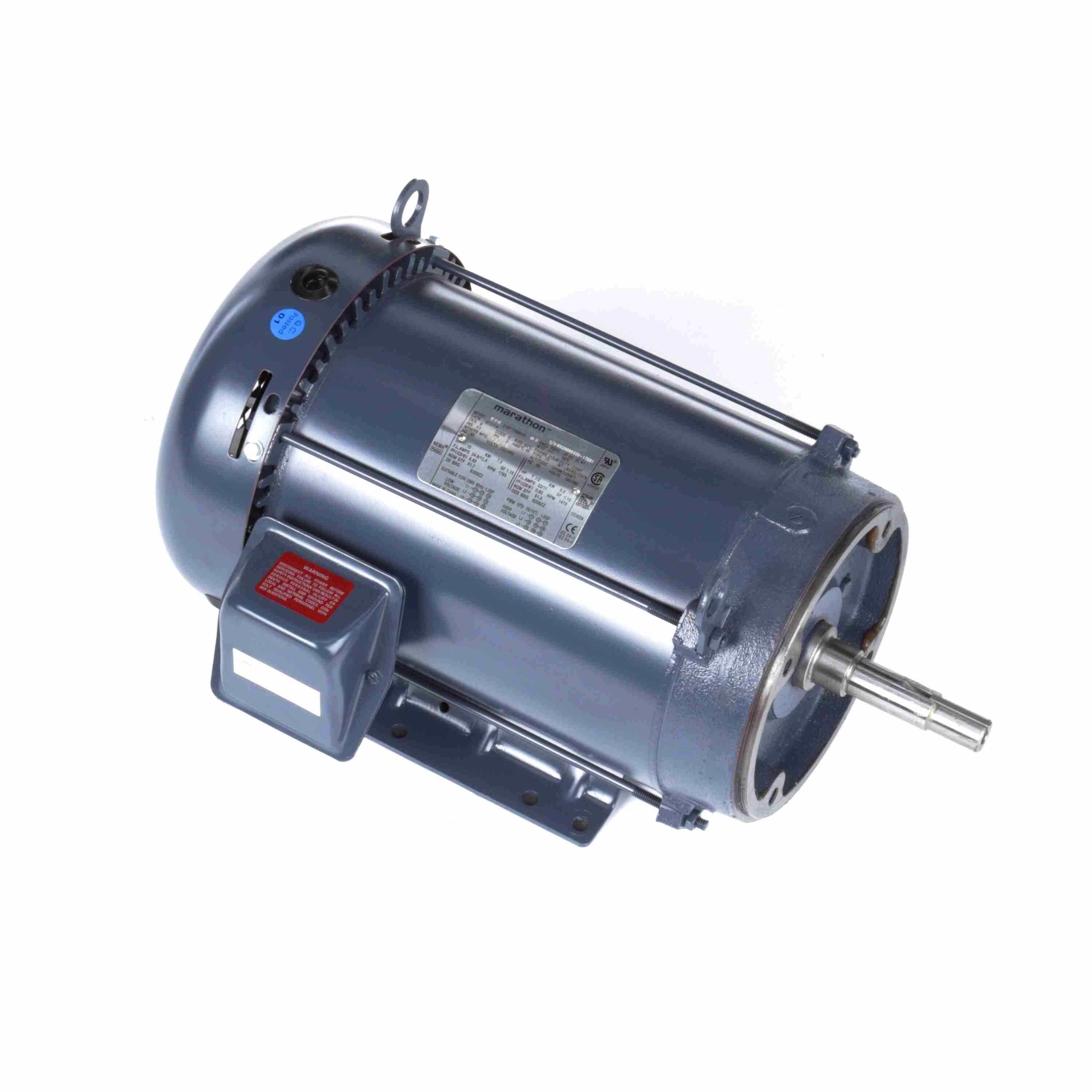 Marathon Electric Close-Coupled Pump Motor, 10 & 7.50 HP, 3 Ph, 60 & 50 Hz, 230/460 & 190/380 V, 215JM Frame, TEFC