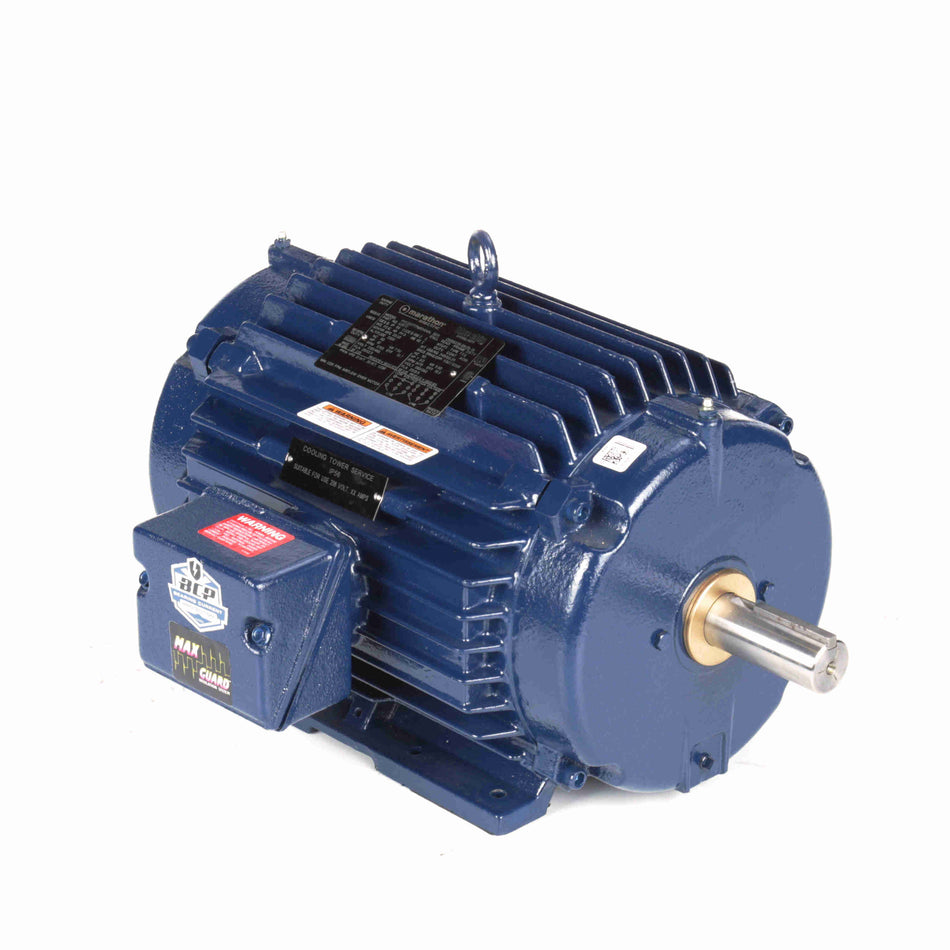Marathon Electric Severe Duty Motor, 10 & 7.50 HP, 3 Ph, 60 & 50 Hz, 230/460 & 190/380 V, 1800 & 1500 RPM, 215TV Frame, TEAO