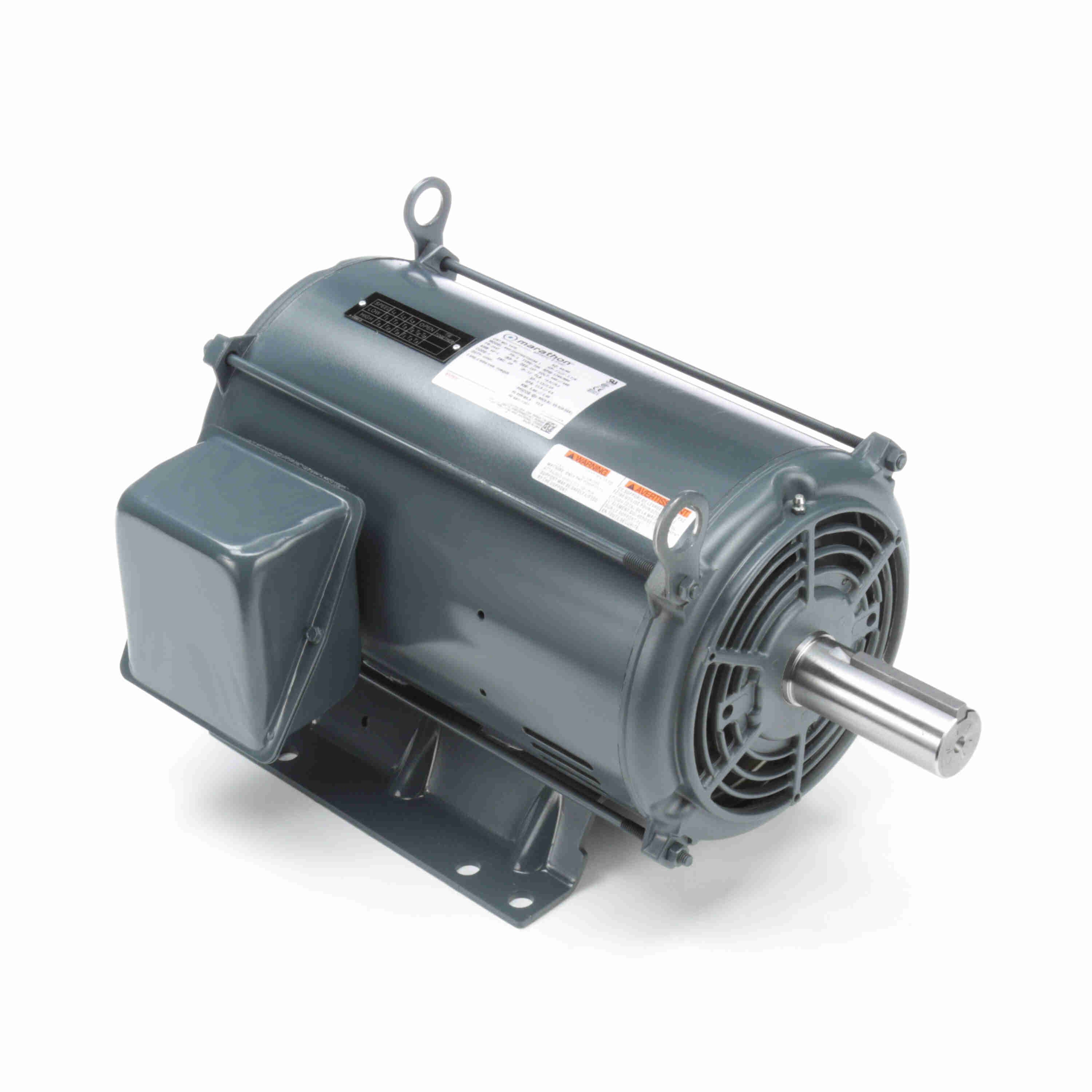 Marathon Electric Multispeed Motor, 7.50 & 1.88 HP, 3 Ph, 60 & 60 Hz, 460 & 460 V, 1800 & 1800 RPM, 254T Frame, DP