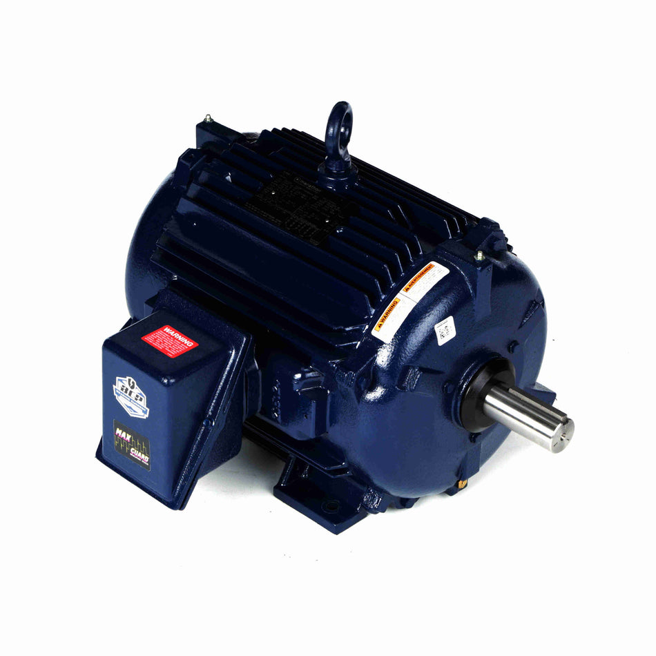 Marathon Electric Severe Duty Motor, 20 & 15 HP, 3 Ph, 60 & 50 Hz, 230/460 & 190/380 V, 1800 & 1500 RPM, 256TV Frame, TEAO