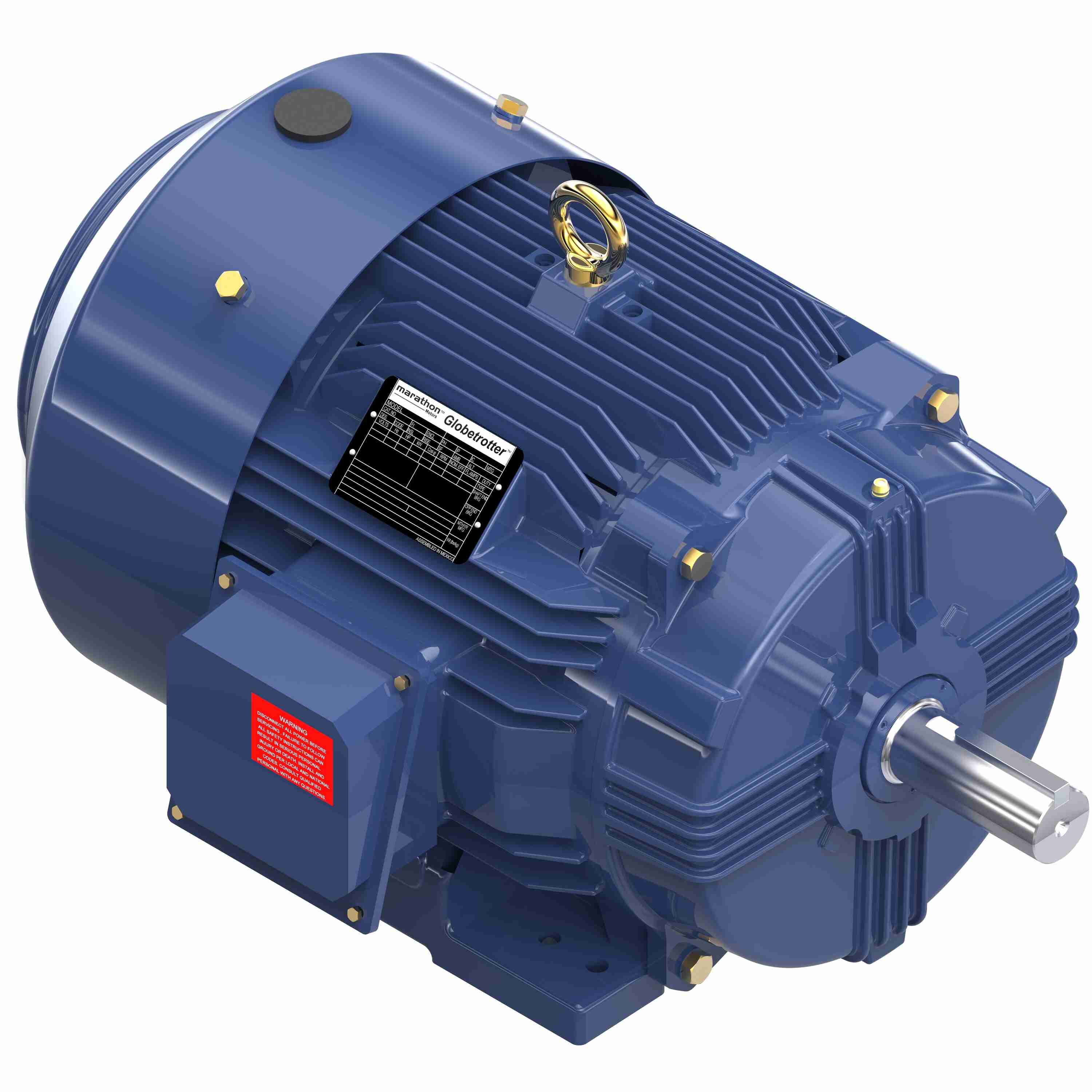 Marathon Electric General Purpose Motor, 15 & 10 HP, 3 Ph, 60 & 50 Hz, 230/460 & 190/380 V, 900 & 750 RPM, 286T Frame, TEFC