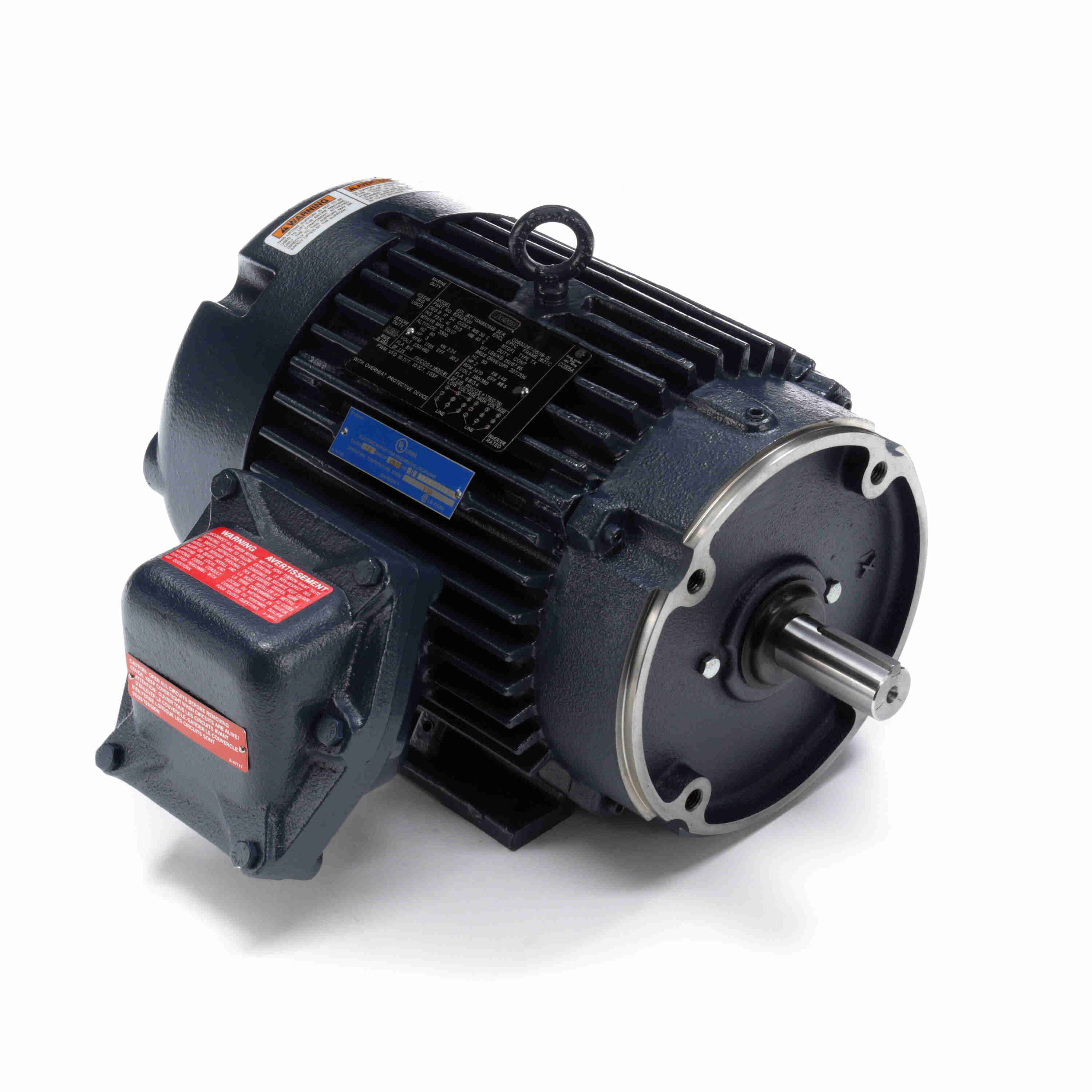 Marathon Electric Explosion Proof Motor, 3 & 2 HP, 3 Ph, 60 & 50 Hz, 230/460 & 190/380 V, 3600 & 3000 RPM, 182TC Frame, EPFC