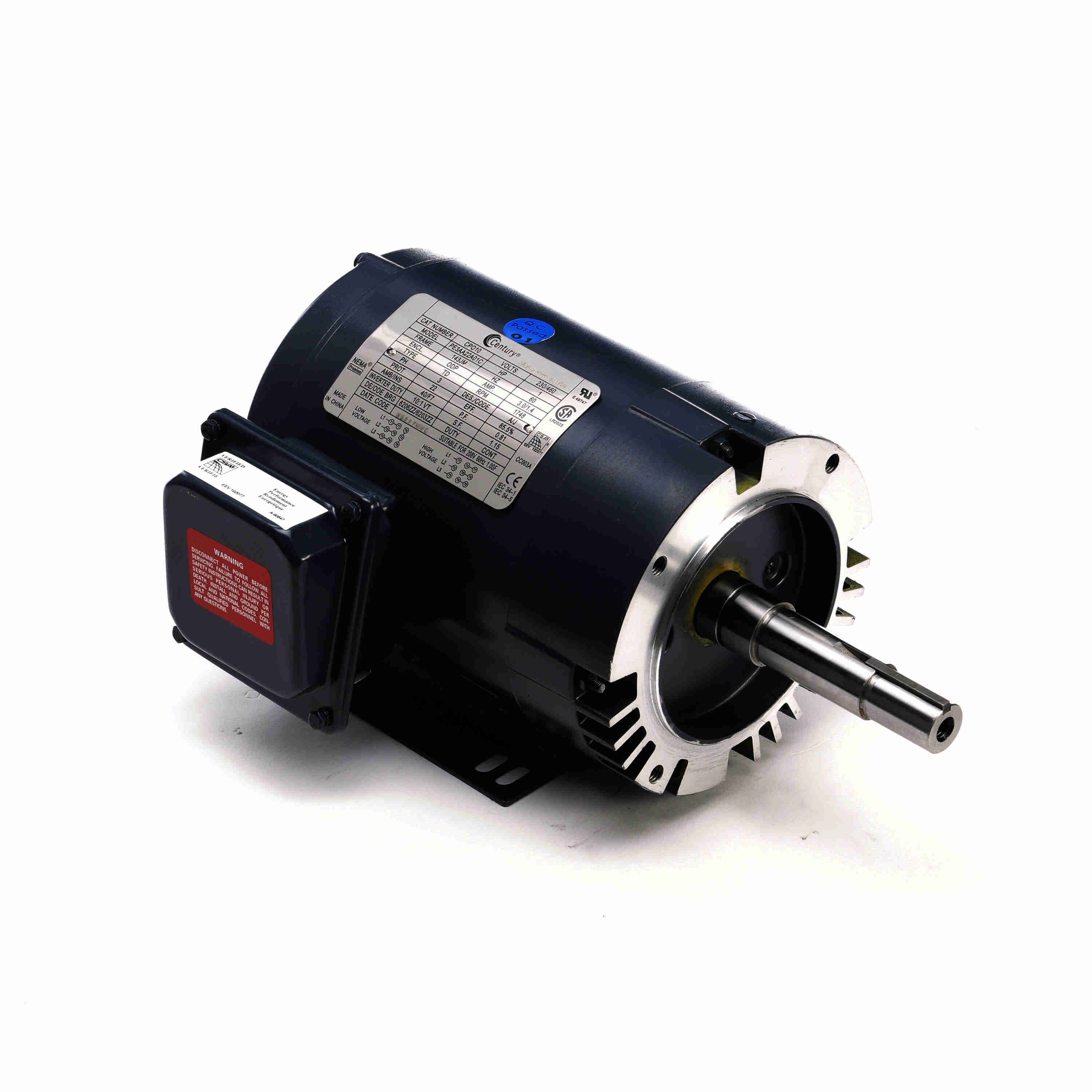 Marathon Electric Close-Coupled Pump Motor, 40 HP, 3 Ph, 60 Hz, 575 V, 1800 & 1800 RPM, 324JM Frame, DP
