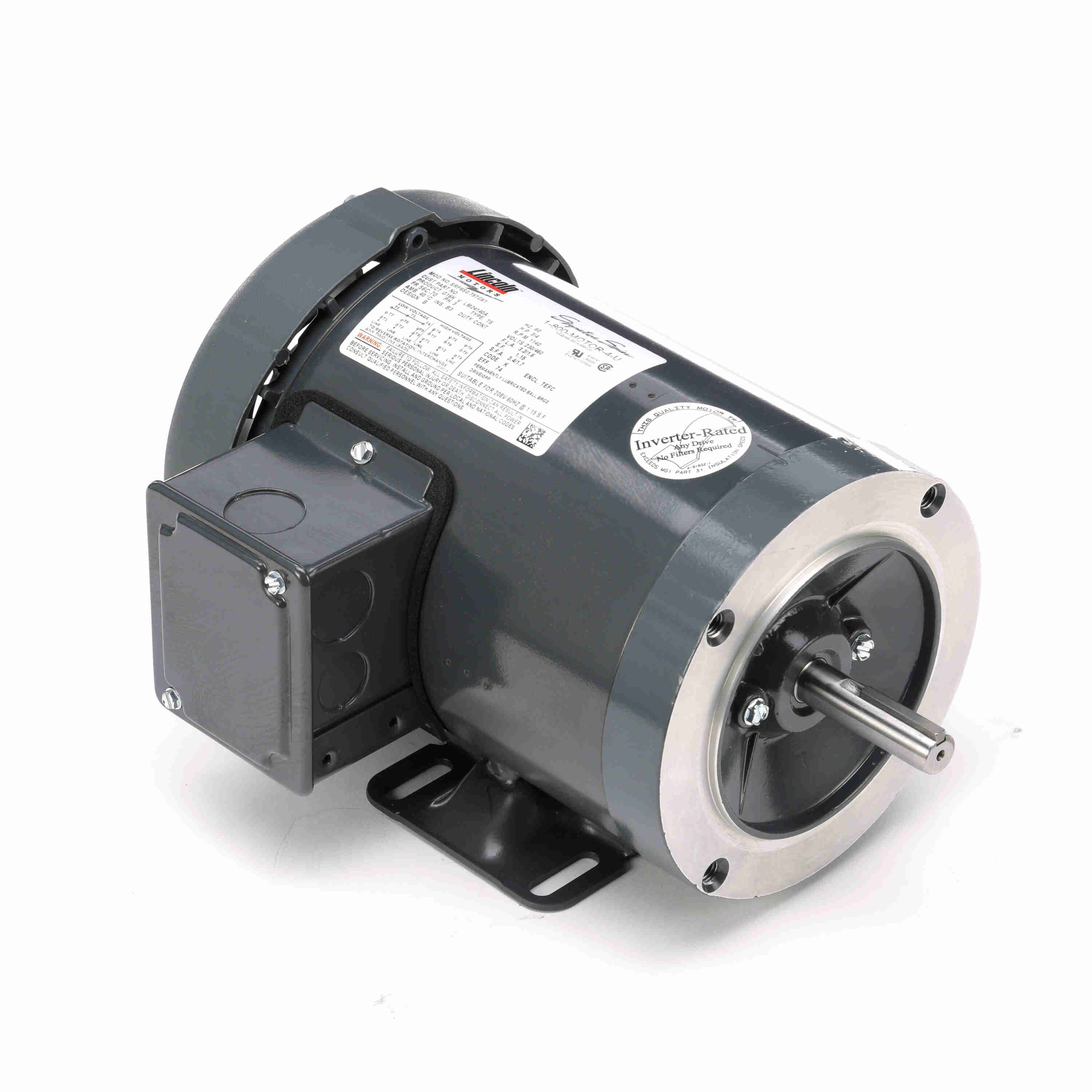 Marathon Electric General Purpose Motor, 10 & 10 HP, 3 Ph, 60 & 50 Hz, 230/460 & 208/415 V, 1800 & 1500 RPM, 215TC Frame, TEFC