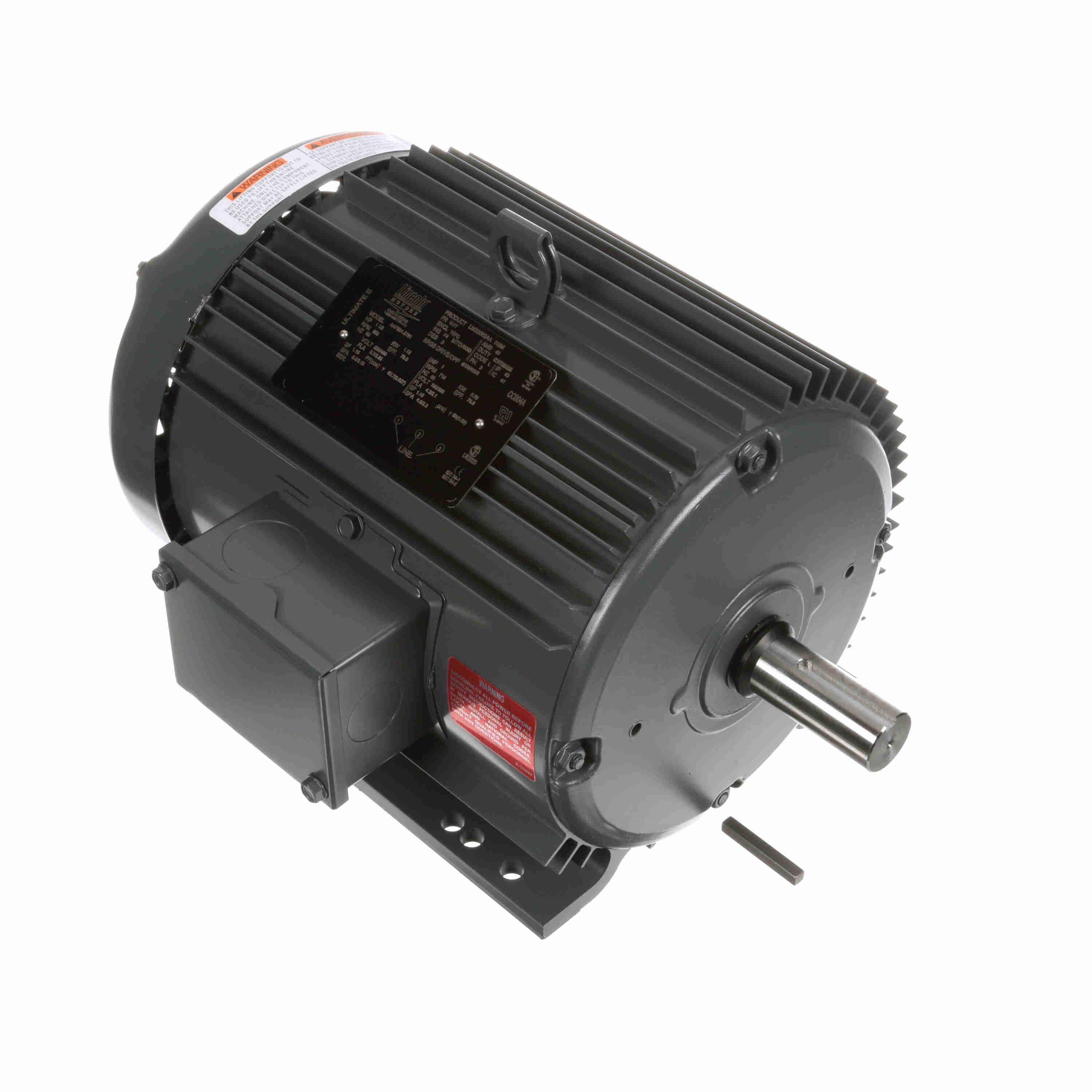 Marathon Electric General Purpose Motor, 1.50 & 1 HP, 3 Ph, 60 & 50 Hz, 230/460 & 190/380 V, 900 & 750 RPM, 184T Frame, TEFC
