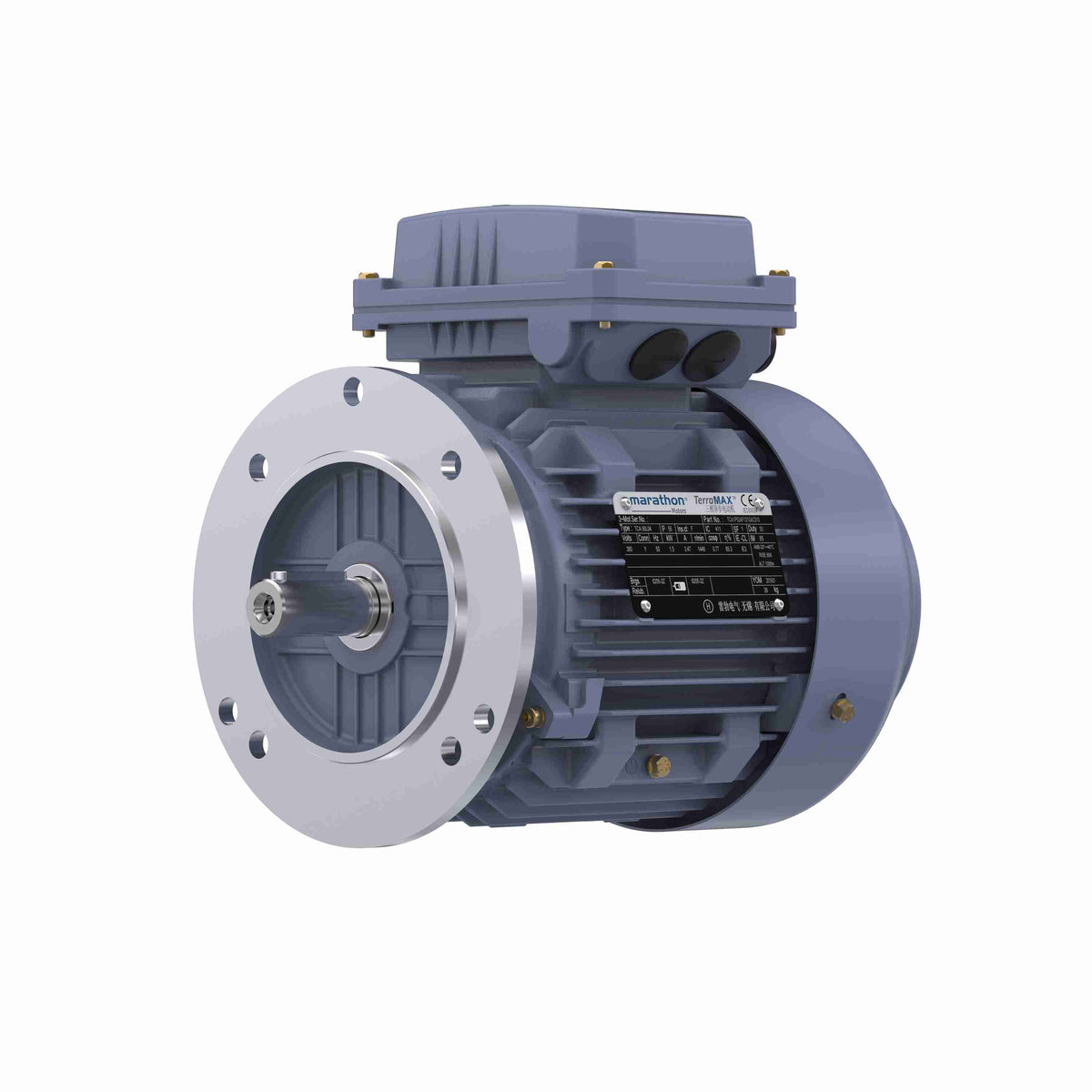Marathon Electric Cast Iron Motor, 1.50 HP, 3 Ph, 50 Hz, 380 V, 1000 RPM, 90L Frame, TEFC