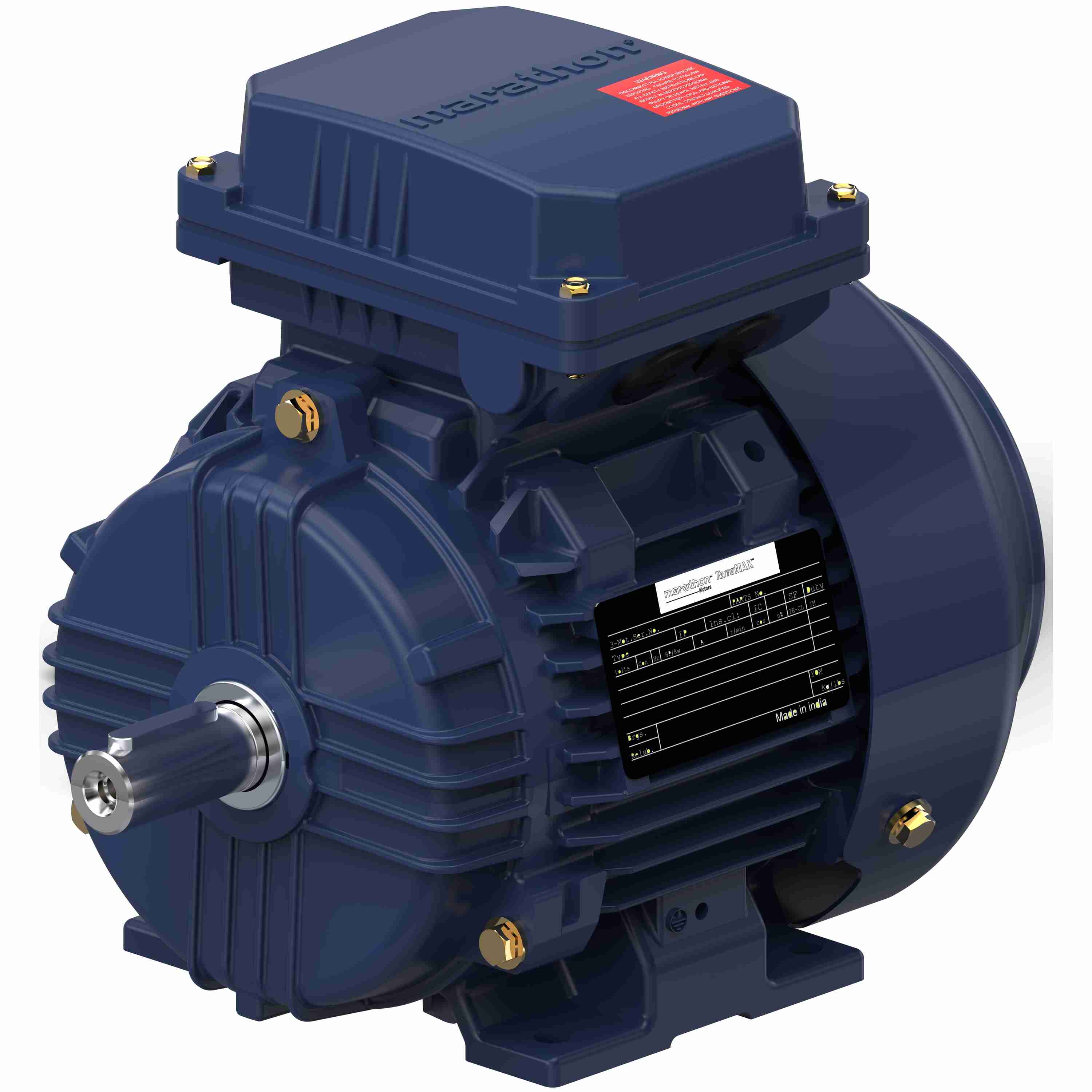 Marathon Electric Cast Iron Motor, 1 HP, 3 Ph, 50 Hz, 400 V, 1500 RPM, 80M Frame, TEFC