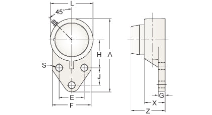 AMI BFBL7-23MZ2CEW dimensional drawing