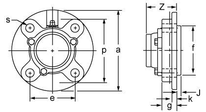 AMI CUCFC205CE dimensional drawing