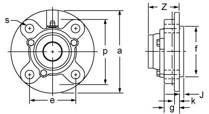 AMI CUCFC208C dimensional drawing