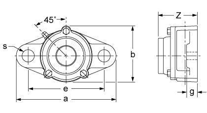 AMI CUCFL207C dimensional drawing