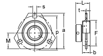 AMI KHPFT201 dimensional drawing