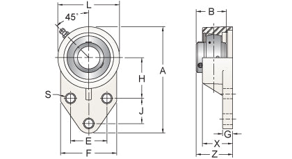 AMI MUCFBL207W dimensional drawing