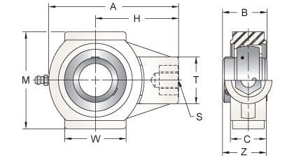 AMI MUCHPL206W dimensional drawing