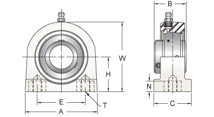 AMI MUCTBL202-10W dimensional drawing