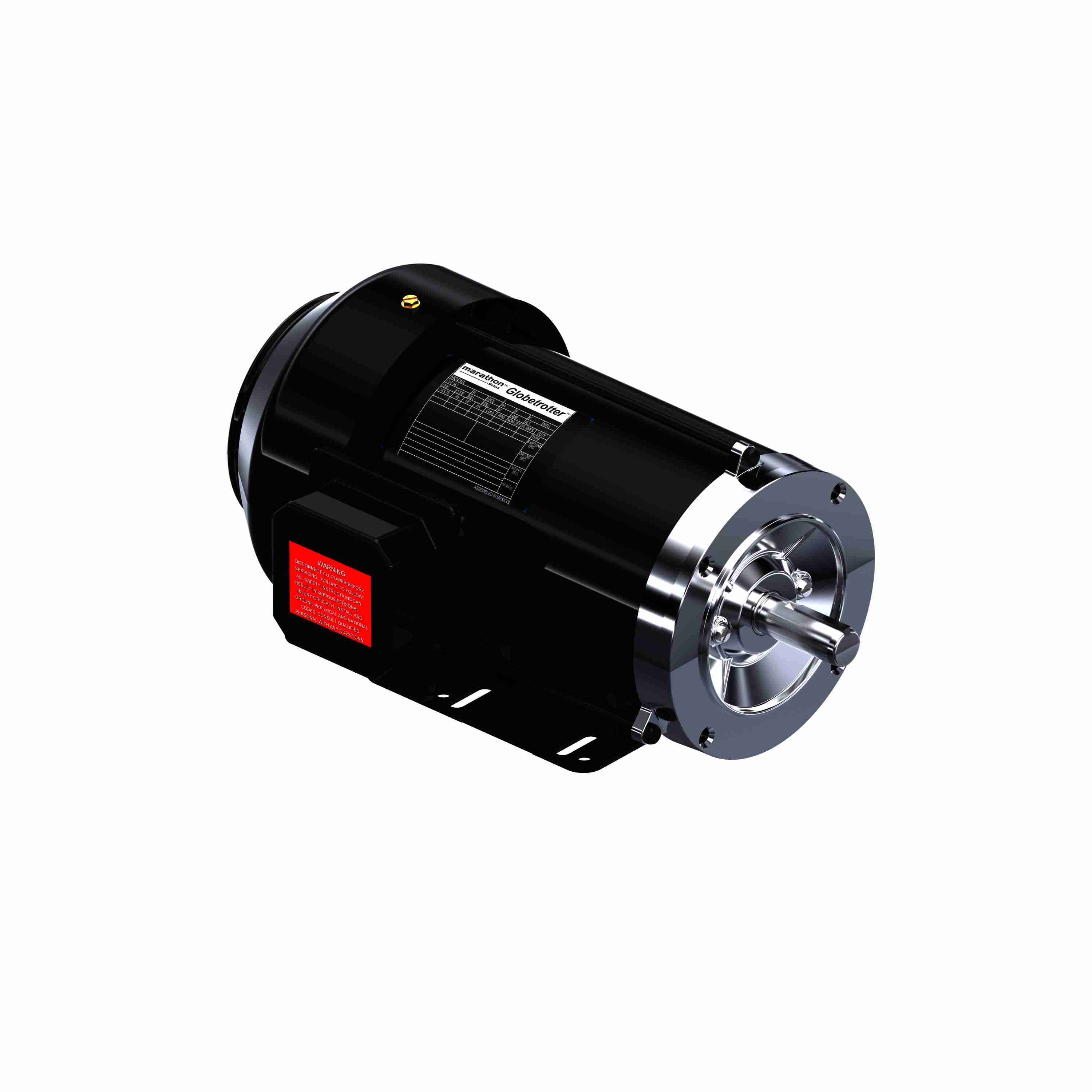 Marathon Electric General Purpose Motor, 1 & 0.75 HP, 3 Ph, 60 & 50 Hz, 208-230/460 & 190/380 V, 1800 & 1500 RPM, 143TC Frame, TEFC