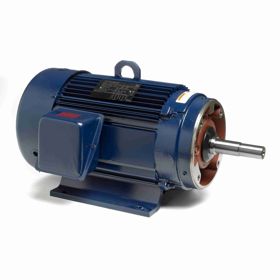 Marathon Electric Close-Coupled Pump Motor, 15 & 10 HP, 3 Ph, 60 & 50 Hz, 230/460 & 190/380 V, 3600 & 3000 RPM, 254JM Frame, TEFC