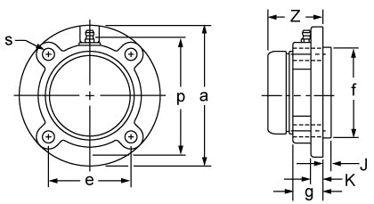 AMI UCFC204CE dimensional drawing
