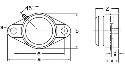 AMI UCFL204CE dimensional drawing