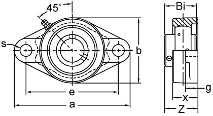 AMI UCFL208 dimensional drawing