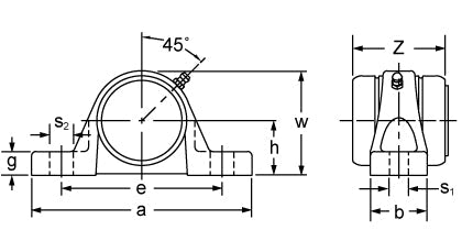 AMI UCLP210CE dimensional drawing