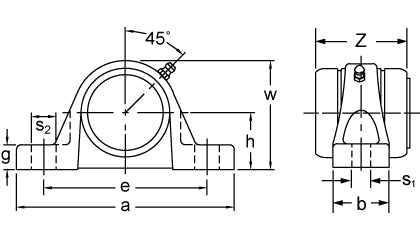 AMI UCP209CE dimensional drawing