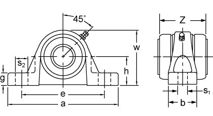 AMI UCP205C dimensional drawing