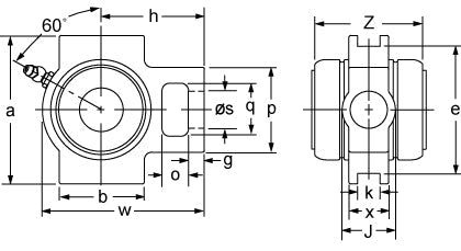 AMI UCT211C dimensional drawing