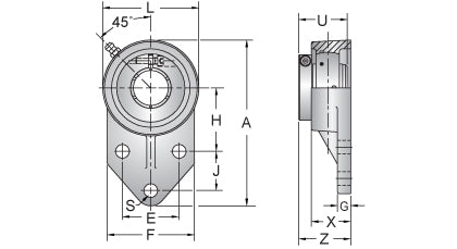 AMI UEMFB207-23MZ20 dimensional drawing