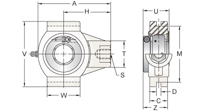 AMI UENTPL206-19MZ20W dimensional drawing