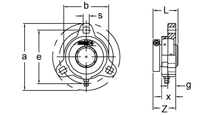 AMI UETM206 dimensional drawing